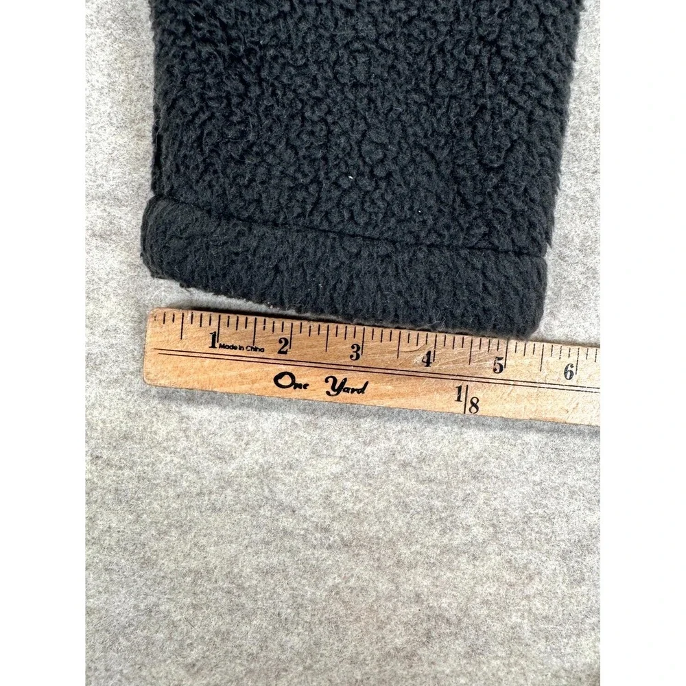The North Face Mens XL Black Sherpa Fleece Jacket Full Zip High Neck Cinch Hem